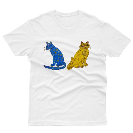 Abba Blue and Yellow Cat T shirt