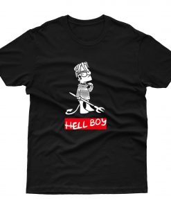 Hellboy Bart Simpson Black T shirt