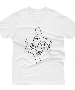 One Line Face T shirt