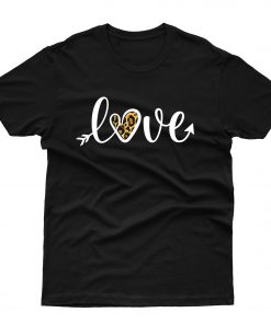 Valentines Day Women Love Leopard T shirt