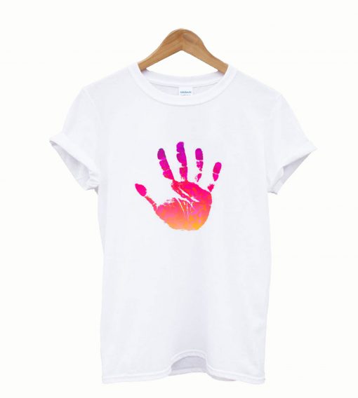 Abstract Hand Palm Print Design T-Shirt