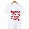 Barbecue Stain On My White T-shirt V-neck – BBQ Food Barbecue Stain Lyrics Song Quotes Meme Shirt