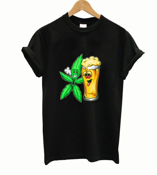 Beer And Weed Lover Art Crewneck t-shirt