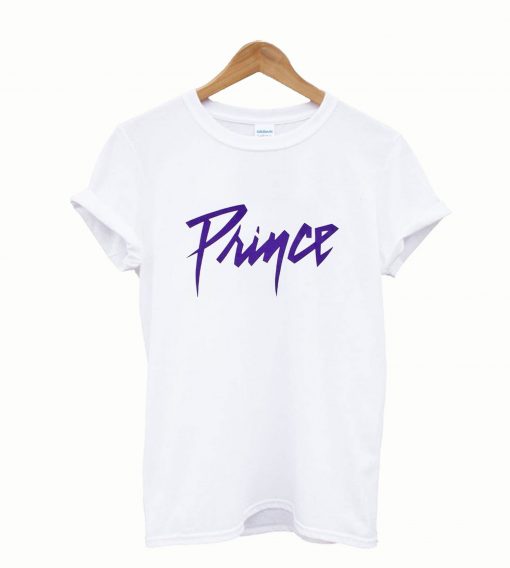 Bravado Prince Unisex Logo Graphic Cotton Tee T-Shirt White Purple