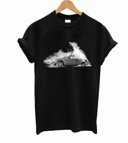 Burning Car Unisex T-Shirt