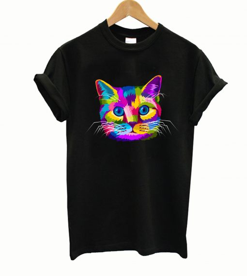 Colorful cat animal t-shirt