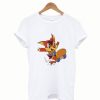 Cute Cartoon Skater Fox Graphic Design T-Shirt