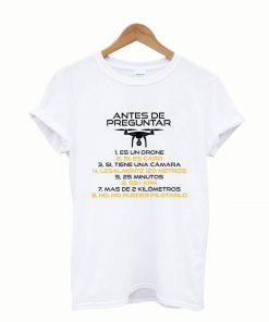 Drone Pregunta Negro Español T-Shirt