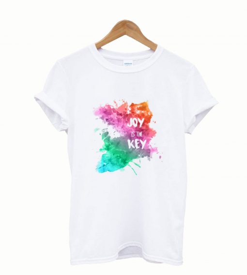 Joy is The Key Rainbow Watercolor T-Shirt