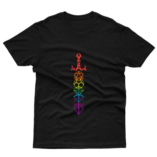 Rainbow Dice Sword RPG Gaming T-Shirt