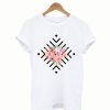 Watercolor floral and geometric diamond T-Shirt