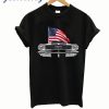 66 mustang with us flag on black gill billington transparent t-shirt