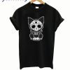 Day Of The Dead Sugar Skull Kitten Graphic Print Pure Cotton Shirt