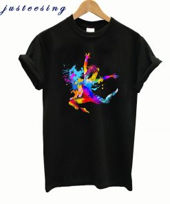 Hip hop dancer jumping t-shirt