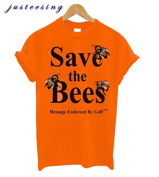 Save The Bees Gold Yellow t-shirt