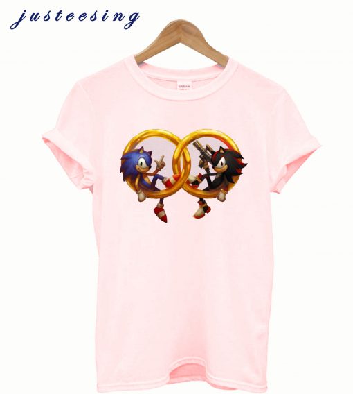 Sonic And Shadow Ladies Fitted T-Shirt