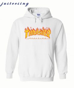 White Thrasher Flame Hoodie