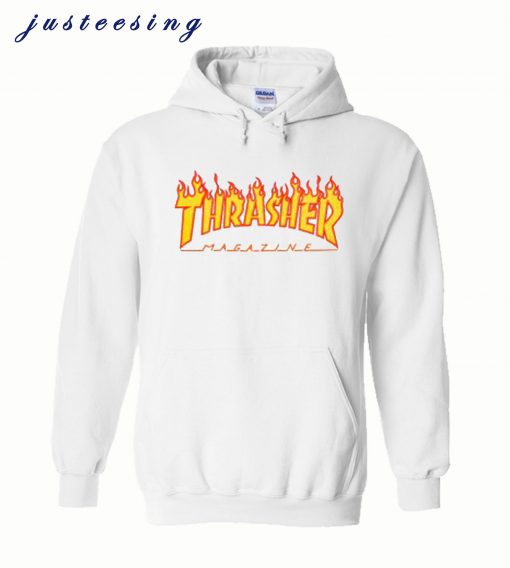 White Thrasher Flame Hoodie