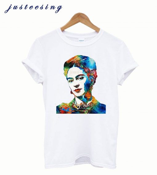 fridakahlo art vivala frida by sharon cummings t-shirt