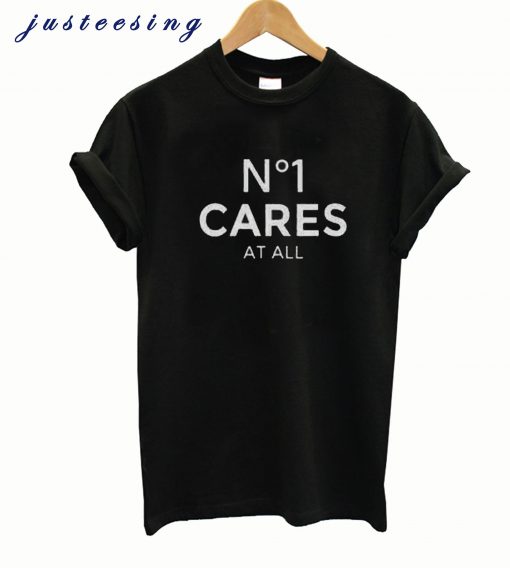 no 1 cares black T-shirt