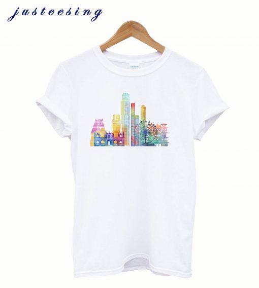 singapore landmarks watercolor poster t-shirtsingapore landmarks watercolor poster t-shirtsingapore landmarks watercolor poster t-shirt