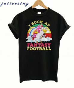 unicorn suck fantasy football retro v neck t- shirt