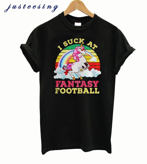 unicorn suck fantasy football retro v neck t- shirt