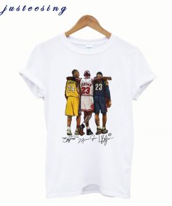 Lebron James Kobe Bryant Michael Jordan Signatures T shirt