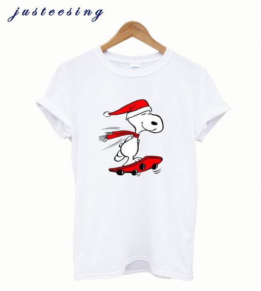 Snoopy Skateboard Christmas T shirt