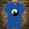 Wolf Howling At Blue Moon T-Shirt