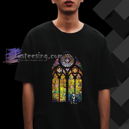 Banksy Stained Glass Window Graffiti T-shirt