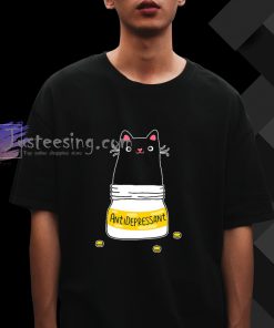 Cute Cat Kitten Antidepressant Funny T-shirt