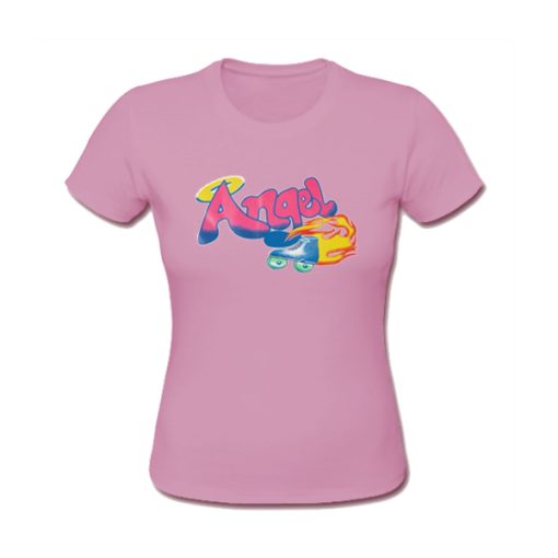 Angel Letter Print Pink t shirt NF