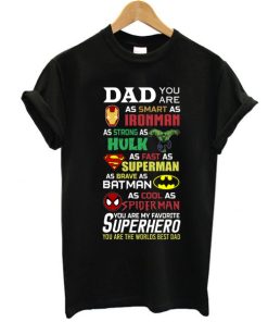 Dad you are smart as Ironman strong as Hulk fast as superman t shirt NF