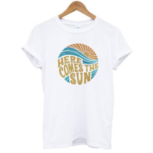Here comes the sun vintage inspired beach graphic t shirt NF
