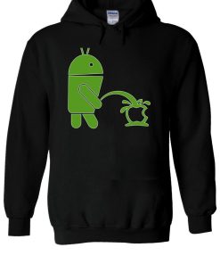 Android Robot Peeing On Apple Funny Hoodie NF