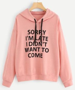 Slogan Print Drop Shoulder Hoodie NF