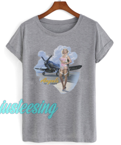 WWII Corsair F4U Flying Angels Blonde Pinup Girl T-Shirt