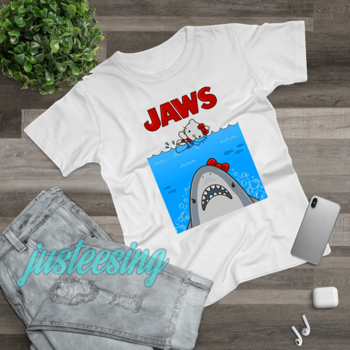 Jaws hello kitty t shirt