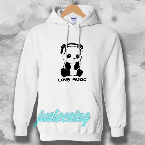 panda love music ringer Hoodie