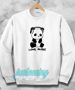 panda love music ringer Sweatshirt