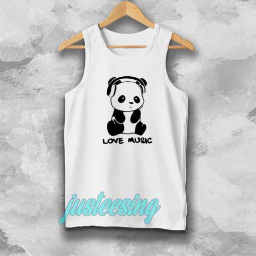 panda love music ringer Tanktop