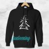Evergreen Scribble Snow Tree Boyfriend Tee Hoodie