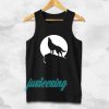 Howling wolf silhouette and full moon Tanktop