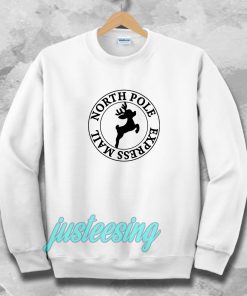 North Pole Express Mail Reindeer Self-inking Stamp Sweatshirt TPKJ3