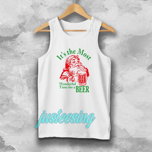 Santa Claus It's the most Wonderful Time for a Beer Christmas Tanktop