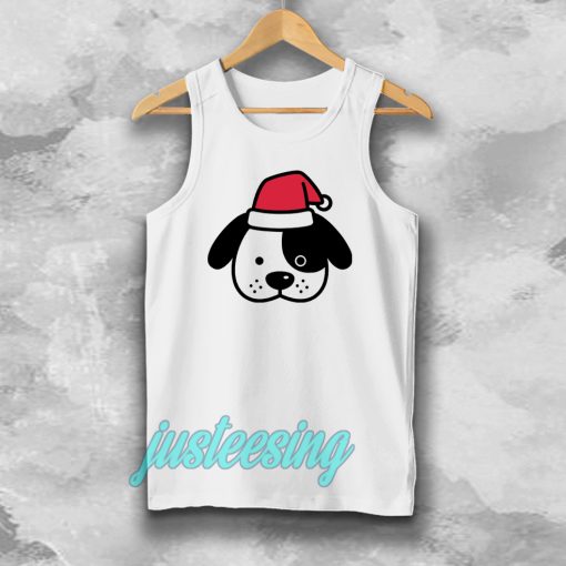 Perro navidad santa claus dibujos animados Tanktop TPKJ3