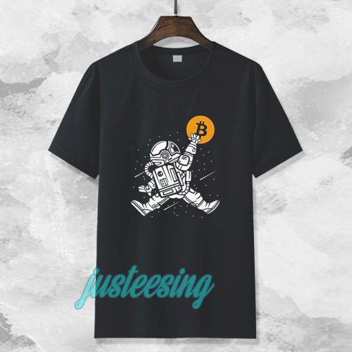 Bitcoin to The Moon Spaceman T-Shirt TPKJ3