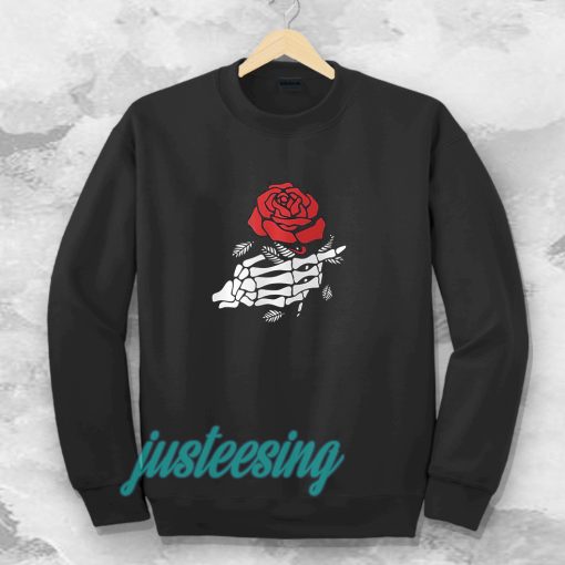 rose hand skeleton sweatshirt TPKJ3