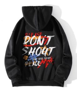 Slogan Graphic Thermal Lined Drawstring Hoodie TPKJ3